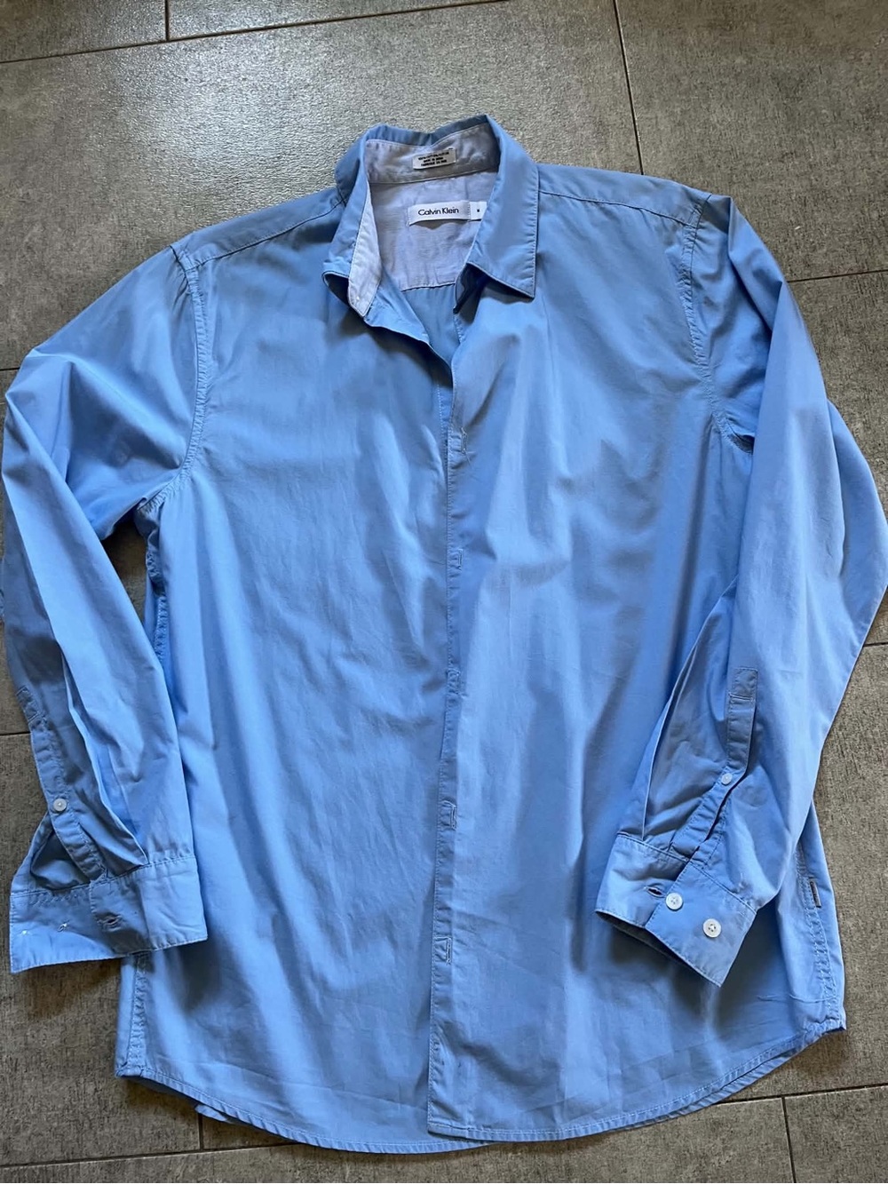 Calvin Klein Sky Blue Men's Button-Up Dress Shirt